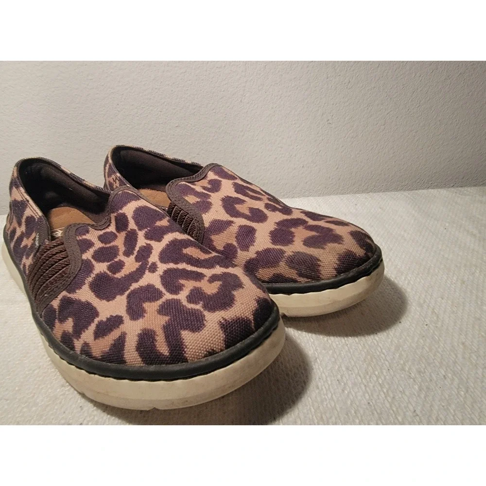 Ariat Canvas Flats Ryder Leopard‎ Print Women's 9B Slip On Shoes EU 40M